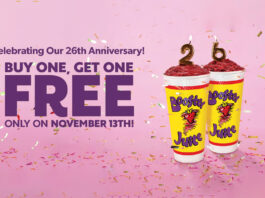 Booster Juice Celebrates 26th Anniversary with Buy One, Get One Free Smoothie Deal on November 13